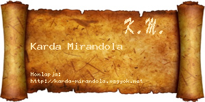 Karda Mirandola névjegykártya